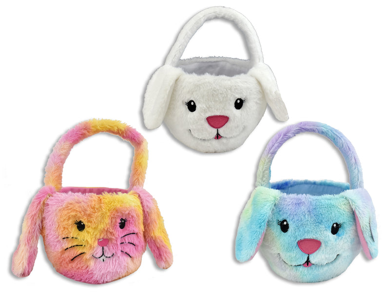 3D Bunny Face Soft Plush Easter Basket