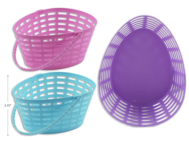 Easter Egg Shaped Plastic Woven Basket