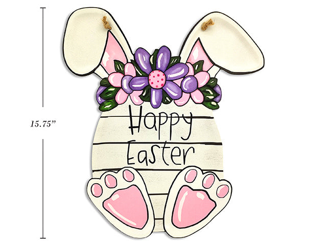 Easter Die Cut Bunny Metal Hanging Plaque