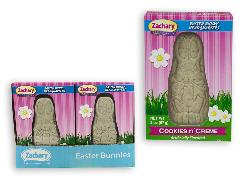 Solid Cookies N Creme Chocolate Bunny In Window Box. 57G