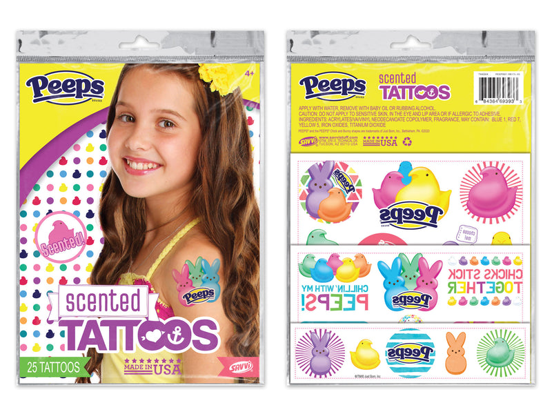 25Pcs Peeps Scented Tattoos. Polybag