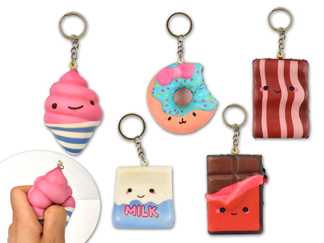 Squishy Assorted Emoji Food Keychain