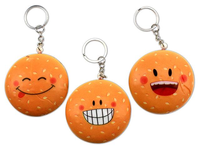 Squishy Emoji Hamburger Keychain