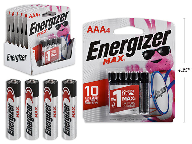 ENERGIZER MAX AAA - 4 PK ALKALINE BATTERIES