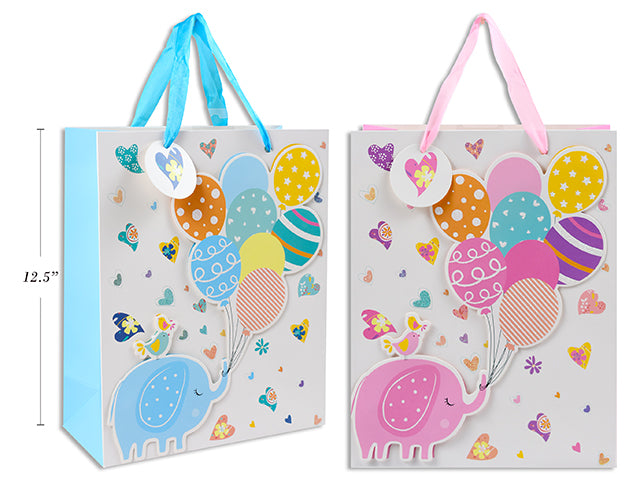 Party Balloons Large Gift Bag 10.25x12.5x4.75" 210gsm- 2 assorted