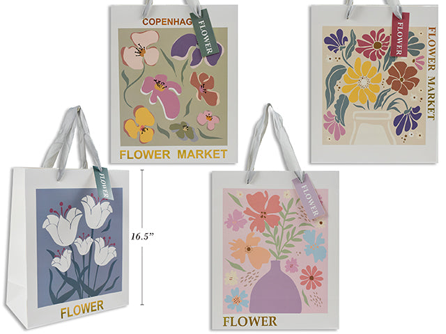 Floral Gift Bags Large 32X42X11.5Cm 4 Asst 210 Gsm