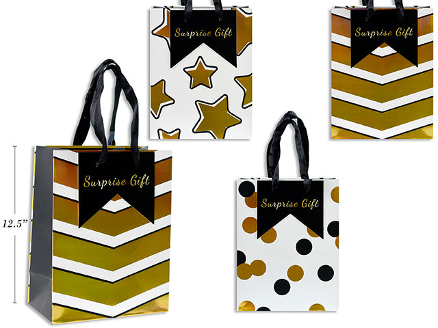 Golden Series Gift Bags M 26X32X12.5Cm 4 Asst 210 Gsm