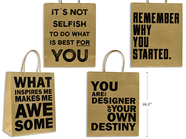 Motivational Series Gift Bags L 32X42X11Cm 4 Asst 130 Gsm