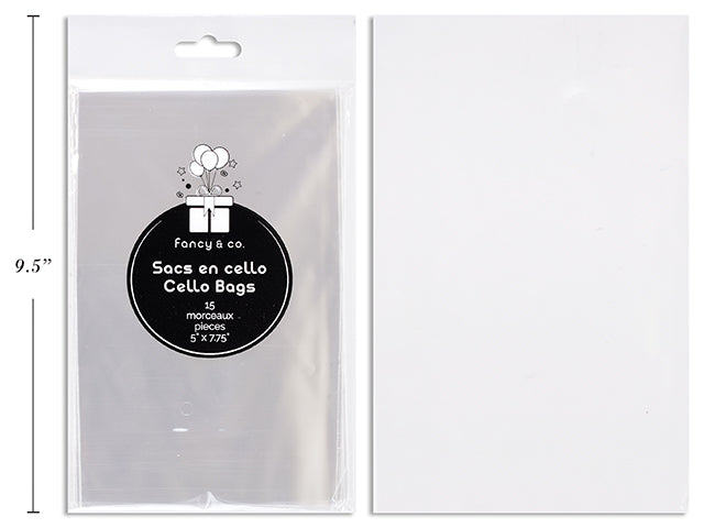 30 Micron Clear Cello Bag 15 Pcs 5''X7.75''