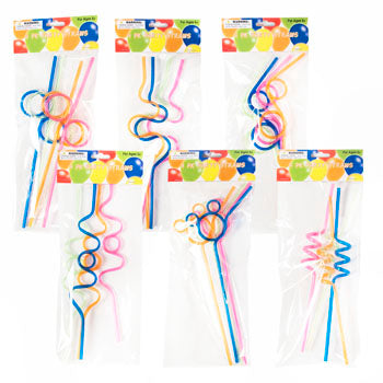 Straws Crazy Shapes 4Pc Per Pk