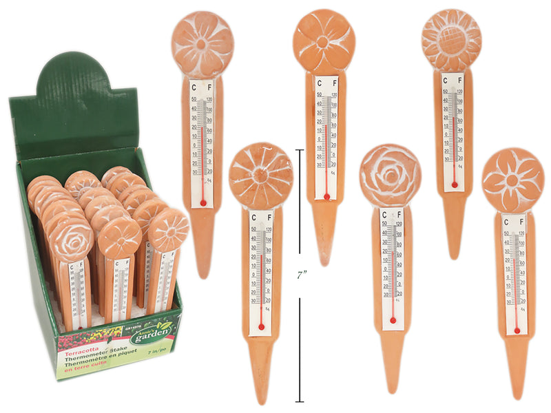 Terracotta Garden Thermometer Stakes