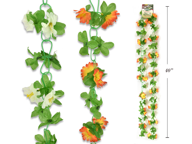 2m Flower Vine Garland. 2 Asst.Styles. Wrap Card.