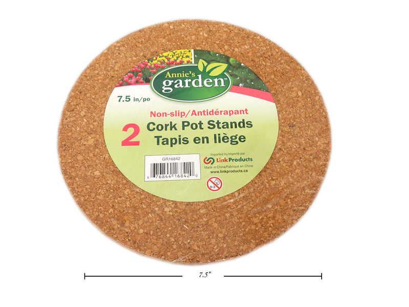 2Pk 7.5In Non-Slip Cork Pot Stand. Shrink Wrap W-Insert.