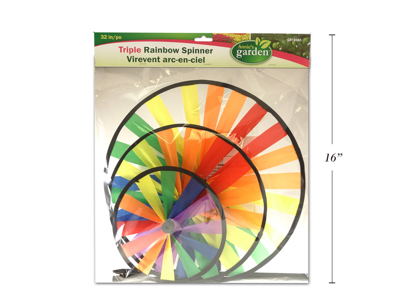 32In X 12In(D) Triple Rainbow Spinner. 3 Sizes: 14In &  11In &  8In. Pbh.