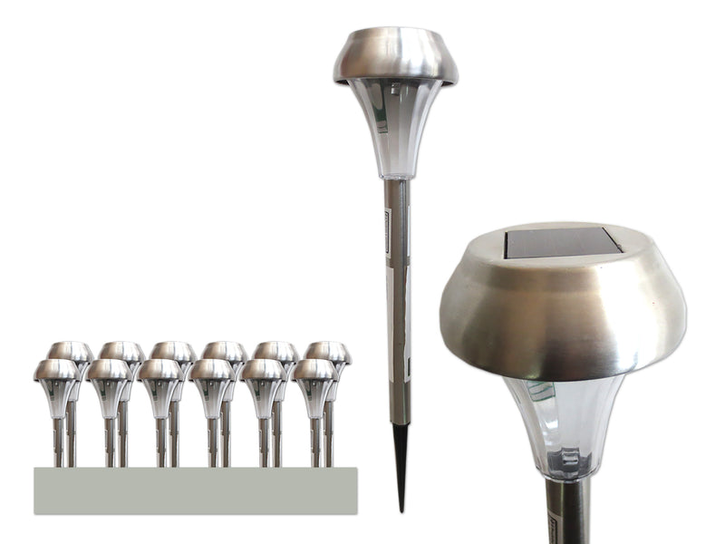 15.25In Solar Stainless Steel Lantern Style Pathway Light Stake