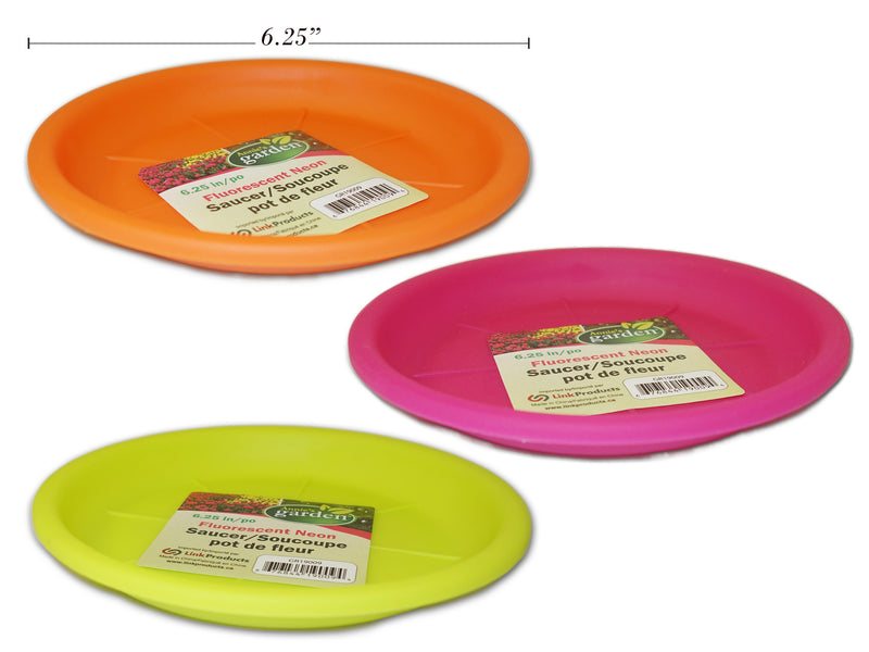 6.25In Fluorescent Neon Saucer. 3 Asst.Colours.