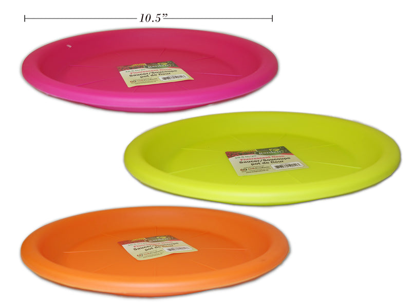 10.5 Fluorescent Neon Saucer. 3 Asst.Colours.