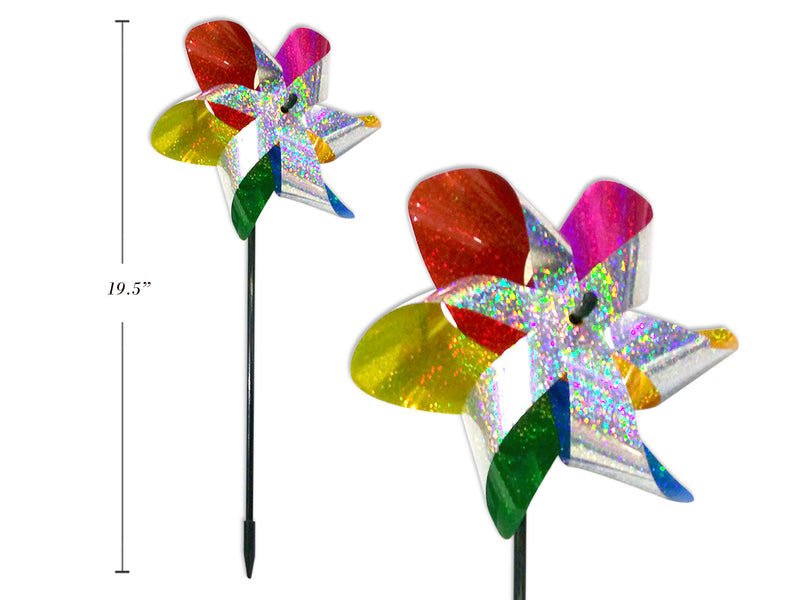 19.5In Holographic Laser Jumbo Pinwheel. 9In(D). 15In Stake.