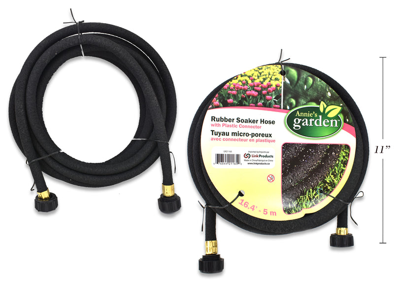 5m Rubber Soaker Hose w/Plastic Connector. Printed Card