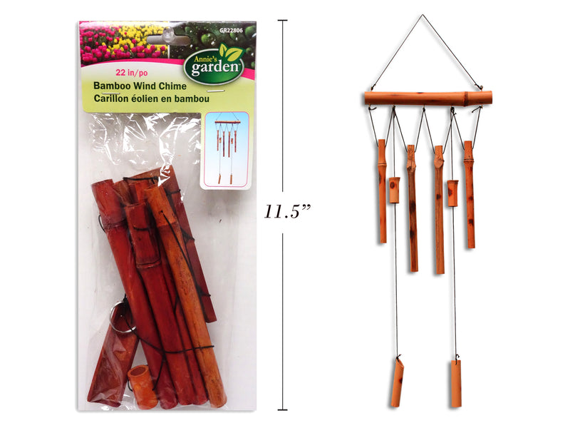 22in Bamboo Wind Chime Teak Colour Only. Pbh.