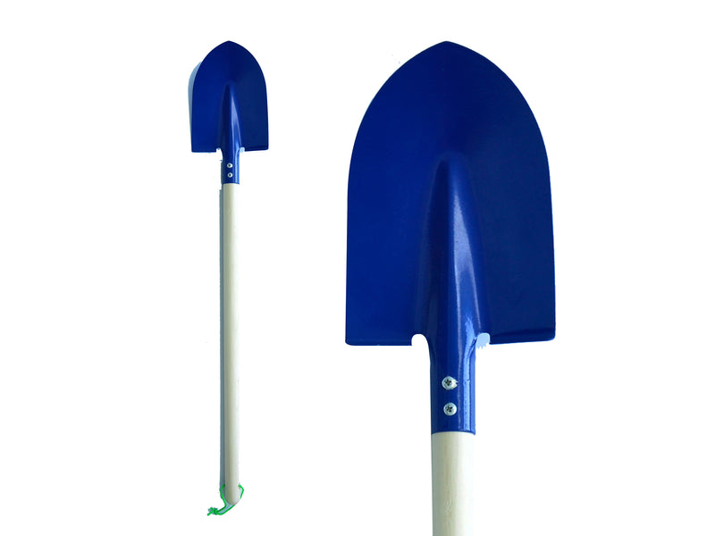 28in x 4.75in Child Size Shovel w- Rope Hanger. Blue. Cht.