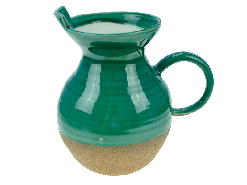 7-3/8In(H) X 7.25In(D) Glazed Ceramic Pitcher W/ Sand Base