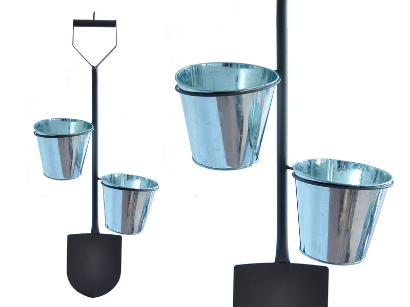 33.5in(H) x 6-3-8in(W) Hanging Rusted Shovel Double Planter. Cht.