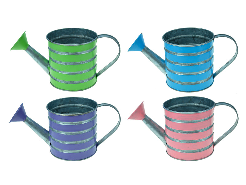 Solid Color Ribbed Galvanized Watering Can