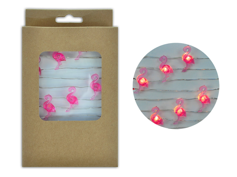 20pk B-O Micro LED Flamingo Icon Submersible String Lights. Kraft Window Box.