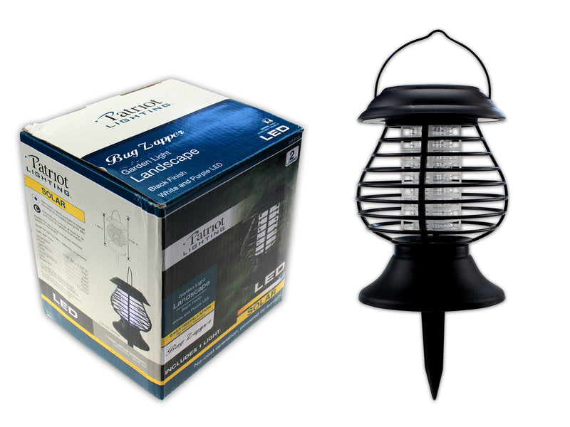 12.25in 3 in 1 Solar Mosquito Killer Light. 5-1/8in(D). 1pc White LED + 1pc UV LED. Col.Box.