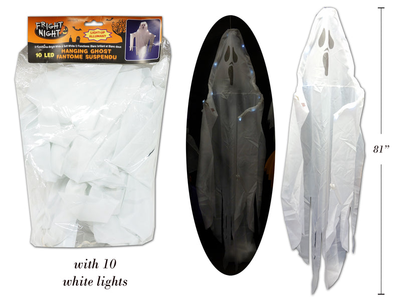 81In X 54In B-O 10-Led Hanging Nylon Ghost. 2-Functions. Pbh. 3 X Aa Batteries Not Included.