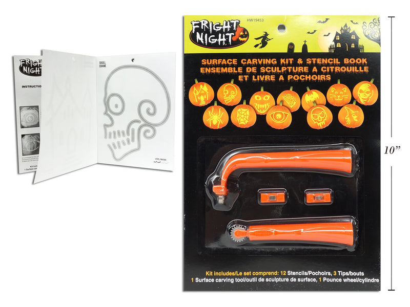 5Pcs 12Pages Pumpkin Surface Carving Kit &  Stencil Book.