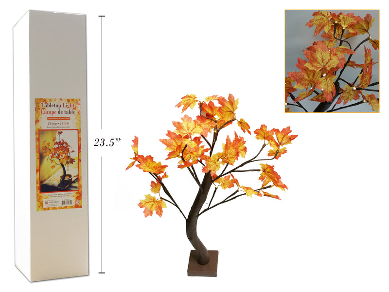 24In B-O 24-Led Autumn Tabletop Maple Leaf Tree Light. Warm White. Colour Box.