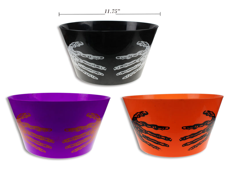 11.75In Hween Trick Or Treat Bowl. 6-1-8In(H). 3 Asst. Col.: Purple-Orange-Black