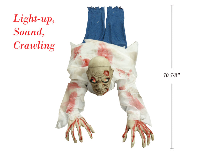 Motion Sensitive Crawling Zombie With Sound And Red LED Light Up Eyes