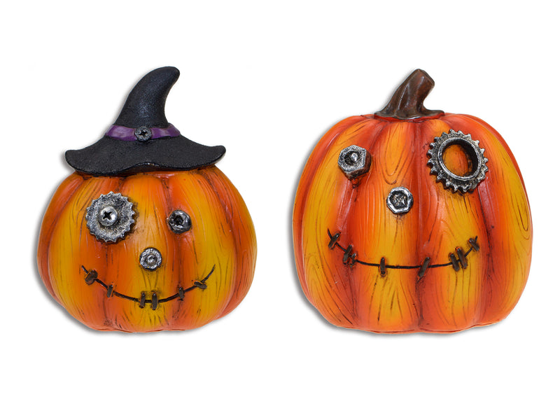 4.5In Hween Presin Steam Punk Pimpkin. 2 Asst.