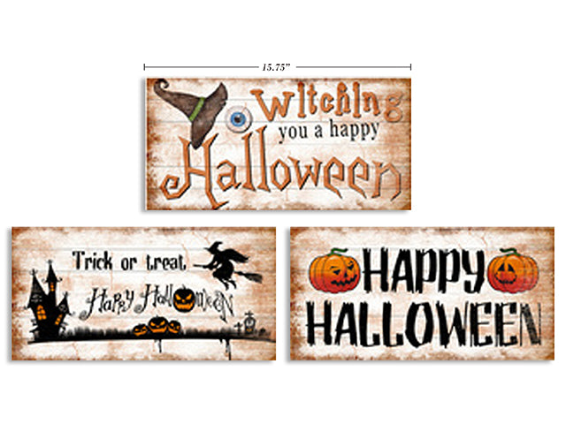 Halloween Embossed Metal Wooden Old Fashion Signs