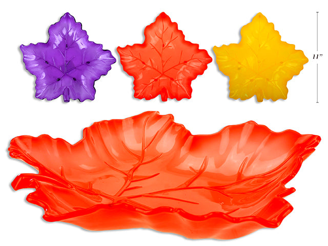 11in x 10.25in Harvest Maple Leaf Serving Tray. 3 Asst.Colours.