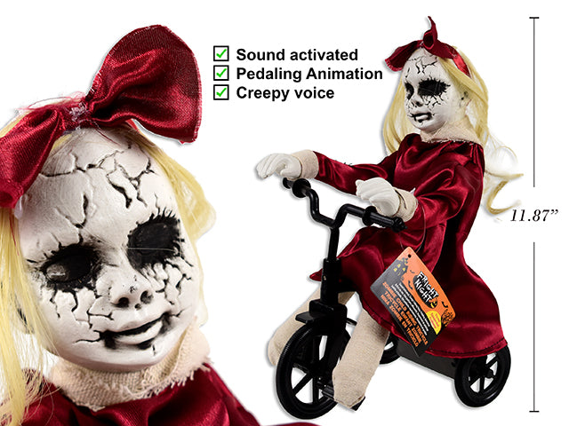 Sound Activated Animated Talking Zombie Child Riding Tricycle