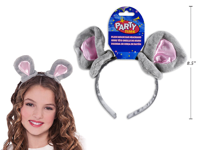 8.75in Plush Mouse Ear Adult Headband