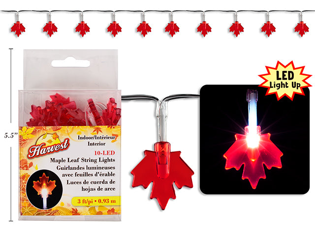 Harvest Maple Leaf Battery Operated Led String Lights