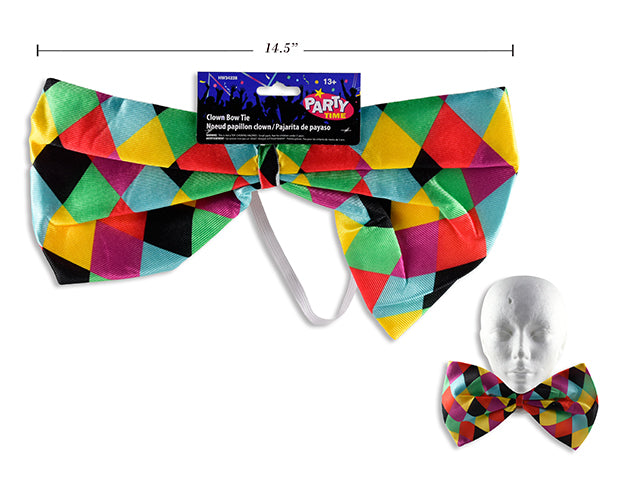 Halloween Checkered Oversized Clown Bow Tie