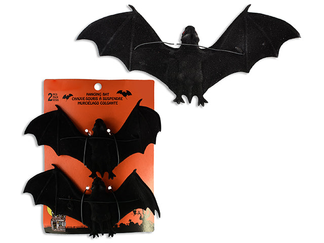 Halloween Flocked Hanging Bat