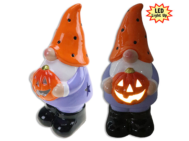 Halloween Battery Operated Led Terracotta Gnome Tabletop Decor Large