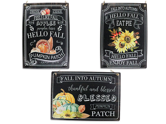 Harvest Embossed Metal Black Board Old Fashion Sign