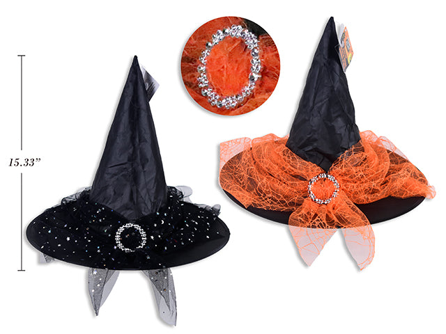 Halloween Witch Hat With Lace And A Buckle