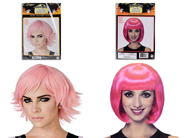 Adult Fashion Doll Pink Bob Wig. 2 Asst.: Fashion Doll Pink / Fuchsia. Polybag w/Insert.