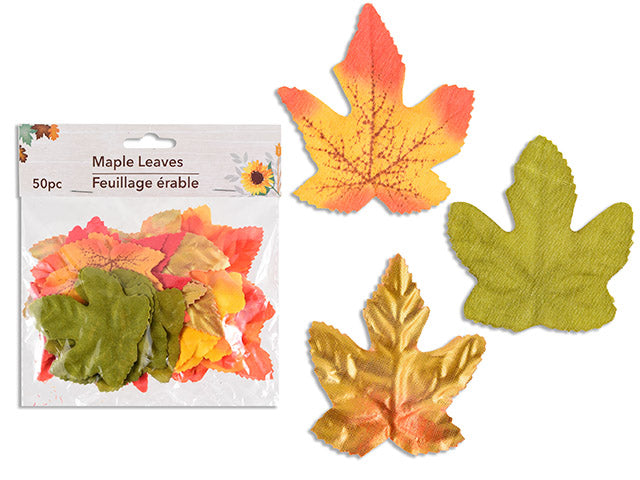 50pcs Autumn Maple Leaf Assortments. Assorted Styles / Pack. Pbh.