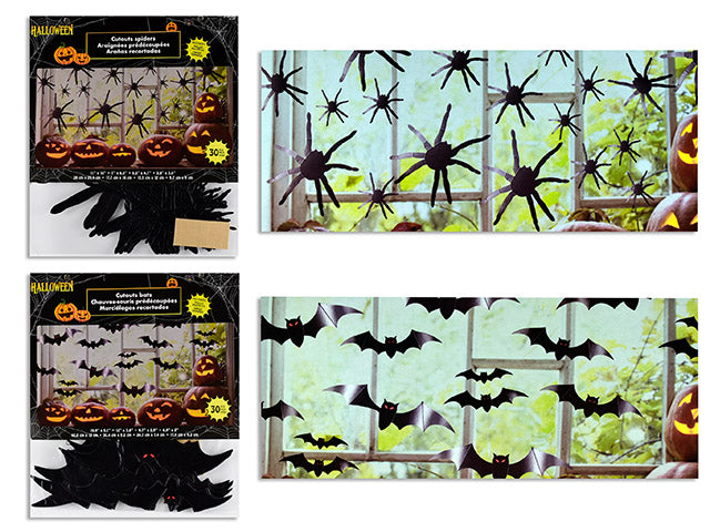 30pk Hween Die-Cut Paper Wall Decoration. 4 Asst.Sizes. Polybag w/Insert.