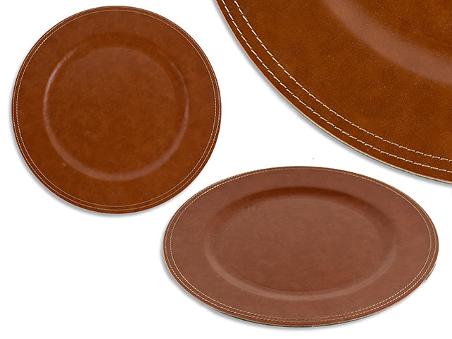 13in(D) Faux Leather Charger Plate.